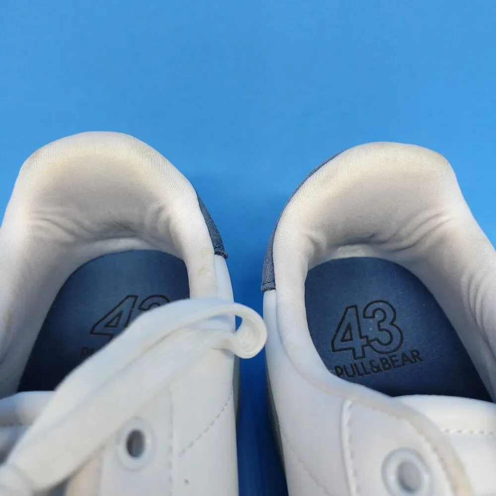 Pull & Bear White Leather Sport Trainer Men's Sz 10 EUR 43 Pre-Owned Sneaker
